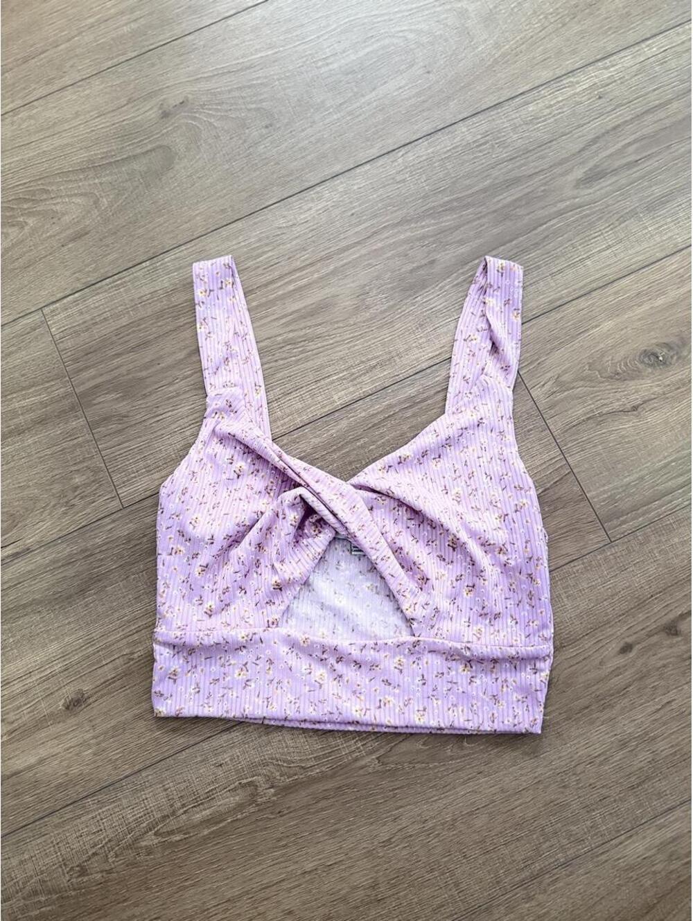 Women's Purple and Pink Crop-top